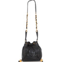 Sac à bandoulière seau Coco Mark en cuir lisse marron - Chanel