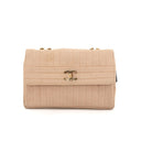 Sac à épaule Mademoiselle vintage en tissu beige - Chanel
