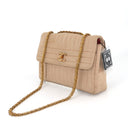 Sac à épaule Mademoiselle vintage en tissu beige - Chanel