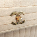 Sac à épaule Mademoiselle vintage en tissu beige - Chanel