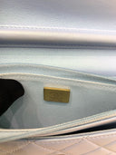 Sac à bandoulière Wallet-On-Chain en cuir lisse bleu - Chanel