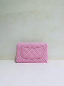 Sac à bandoulière Wallet-On-Chain en cuir caviar rose - Chanel