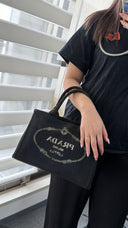 Sac à main Canapa Prada en toile noir - Prada