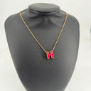 Collier Pop H grand modèle en email rose - Hermès
