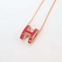 Collier Pop H grand modèle en email rose - Hermès