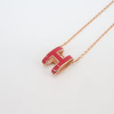 Collier Pop H grand modèle en email rose - Hermès