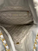 Sac à épaule Chanel 22 en cuir bleu/gris - Chanel