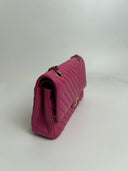 Sac à bandoulière Timeless 25 en cuir chevron rose - Chanel