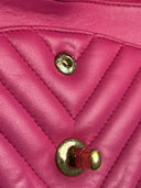Sac à bandoulière Timeless 25 en cuir chevron rose - Chanel