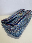 Sac à bandoulière Timeless mini en tweed bleu - Chanel