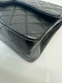 Sac à bandoulière Timeless 11.12 en cuir caviar noir - Chanel
