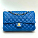 Sac à bandoulière Timeless 11.12 en cuir lisse bleu - Chanel
