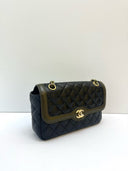 Sac à bandoulière Timeless Bicolore en cuir vert et noir - Chanel