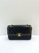 Sac à bandoulière Timeless Bicolore en cuir vert et noir - Chanel