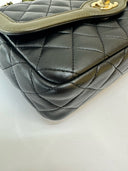 Sac à bandoulière Timeless Bicolore en cuir vert et noir - Chanel
