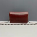 Sac à bandoulière Wallet-On-Chain en cuir caviar bordeaux - Chanel