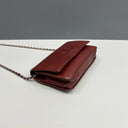 Sac à bandoulière Wallet-On-Chain en cuir caviar bordeaux - Chanel