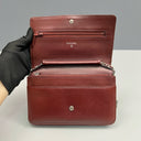 Sac à bandoulière Wallet-On-Chain en cuir caviar bordeaux - Chanel