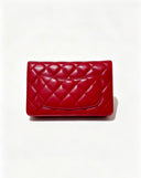 Sac à bandoulière Wallet-On-Chain en cuir lisse rouge - Chanel
