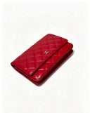 Sac à bandoulière Wallet-On-Chain en cuir lisse rouge - Chanel