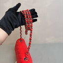 Sac à bandoulière Timeless 20CM en cuir lisse rouge - Chanel