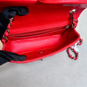 Sac à bandoulière Timeless 20CM en cuir lisse rouge - Chanel
