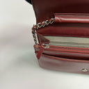 Sac à bandoulière Wallet-On-Chain en cuir caviar bordeaux - Chanel