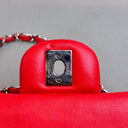 Sac à bandoulière Timeless 20CM en cuir lisse rouge - Chanel