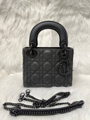 Sac à bandoulière Mini Lady Dior en cuir lisse noir - Christian Dior