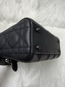 Sac à bandoulière Mini Lady Dior en cuir lisse noir - Christian Dior