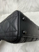 Sac à bandoulière Mini Lady Dior en cuir lisse noir - Christian Dior