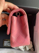 Sac à bandoulière Timeless 20CM en cuir lisse rose - Chanel
