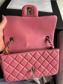Sac à bandoulière Timeless 20CM en cuir lisse rose - Chanel