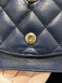 Sac à bandoulière Timeless 11.12 en cuir caviar bleu - Chanel