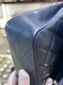Sac à bandoulière Timeless 11.12 en cuir caviar bleu - Chanel