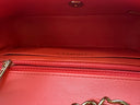 Sac à bandoulière Timeless 20CM en cuir chevron rouge corail - Chanel