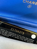 Sac à bandoulière Wallet-On-Chain en cuir lisse bleu - Chanel