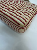 Sac à bandoulière Timeless en tweed beige et rouge - Chanel