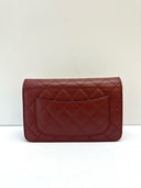 Sac à bandoulière Wallet-On-Chain en cuir caviar bordeaux - Chanel