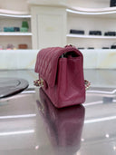 Sac à bandoulière Timeless 20CM en cuir lisse magenta - Chanel