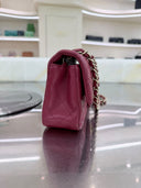 Sac à bandoulière Timeless 20CM en cuir lisse magenta - Chanel