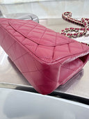 Sac à bandoulière Timeless 20CM en cuir lisse magenta - Chanel