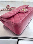 Sac à bandoulière Timeless 20CM en cuir lisse magenta - Chanel