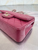 Sac à bandoulière Timeless 20CM en cuir lisse magenta - Chanel