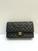 Sac à bandoulière Timeless 11.12 en cuir caviar noir 25CM - Chanel