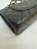 Sac à bandoulière Timeless 11.12 en cuir caviar noir 25CM - Chanel