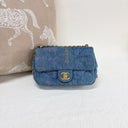Sac à bandoulière Mood Mini Rectangulaire en denim bleu - Chanel