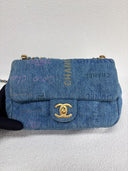 Sac à bandoulière Mood Mini Rectangulaire en denim bleu - Chanel