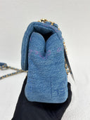 Sac à bandoulière Mood Mini Rectangulaire en denim bleu - Chanel