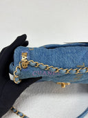 Sac à bandoulière Mood Mini Rectangulaire en denim bleu - Chanel